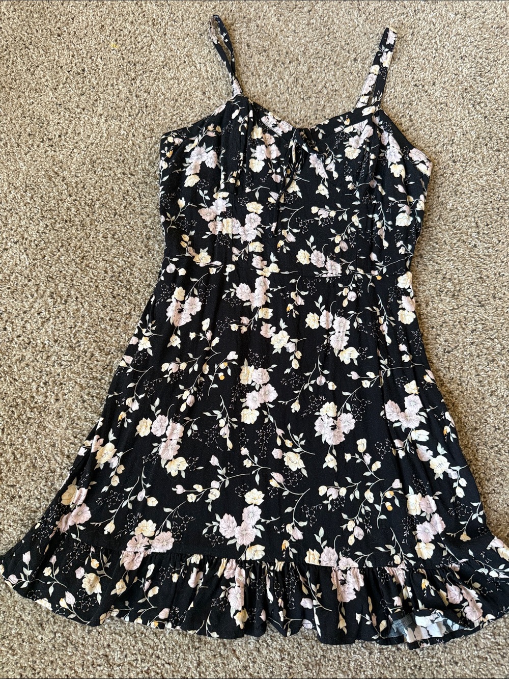 Wallflower Black Floral Spaghetti Strap Dress